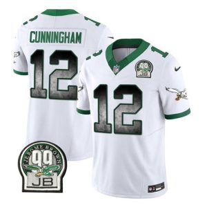 Philadelphia Eagles #12 Randall Cunningham White 2023 F.U.S.E. Throwback Vapor Untouchable Limited Stitched Jersey