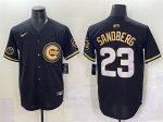 Chicago Cubs #23 Ryne Sandberg Black Gold 'Ryne Sandberg Tribute' Vapor Limited V2 Stitched Jersey