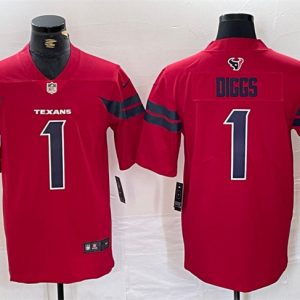 Houston Texans #1 Stefon Diggs Red Vapor Untouchable Stitched Jersey