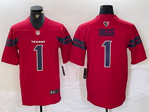 Houston Texans #1 Stefon Diggs Red Vapor Untouchable Stitched Jersey