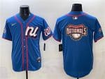 National League Washington Nationals Team Big Logo Blue 2025 All-Star Edition Limited Stitched Jersey