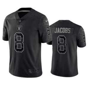 Las Vegas Raiders #8 Josh Jacobs Black Reflective Limited Stitched Jersey
