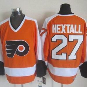 Flyers #27 Ron Hextall Orange White CCM Throwback Stitched Jersey