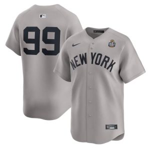 New York Yankees #99 Aaron Judge Gray 2024 World Series Limited Stitched Jersey
