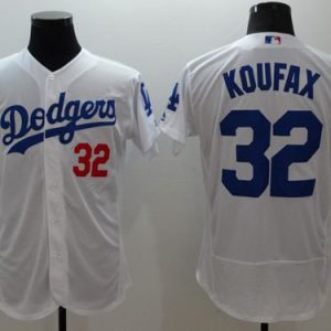 Dodgers #32 Sandy Koufax White Flexbase Authentic Collection Stitched Jersey