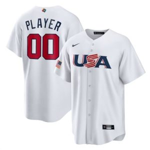 USA ACTIVE PLAYER Custom White World Classic Stitched Jersey