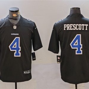 Dallas Cowboys #4 Dak Prescott Black Throwback Vapor Untouchable Limited Stitched Jersey
