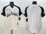 Los Angeles Dodgers Blank Team Big Logo White Black Mexico 2025 LA Gothic Style With Fernando Patch Vapor Premier Limited Stitched Jersey