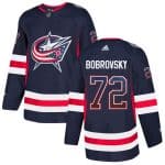 Columbus Blue Jackets #72 Sergei Bobrovsky Navy Drift Fashion Stitched Jersey