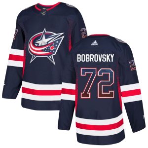 Columbus Blue Jackets #72 Sergei Bobrovsky Navy Drift Fashion Stitched Jersey