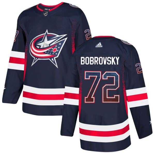 Columbus Blue Jackets #72 Sergei Bobrovsky Navy Drift Fashion Stitched Jersey