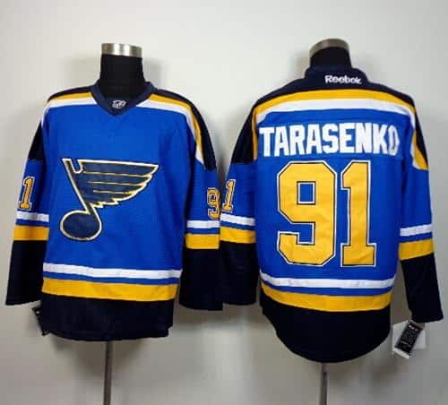 Blues #91 Vladimir Tarasenko Light Blue Home Stitched Jersey