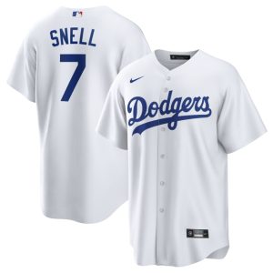 Los Angeles Dodgers #7 Blake Snell White 2024 Cool Base Stitched Jersey