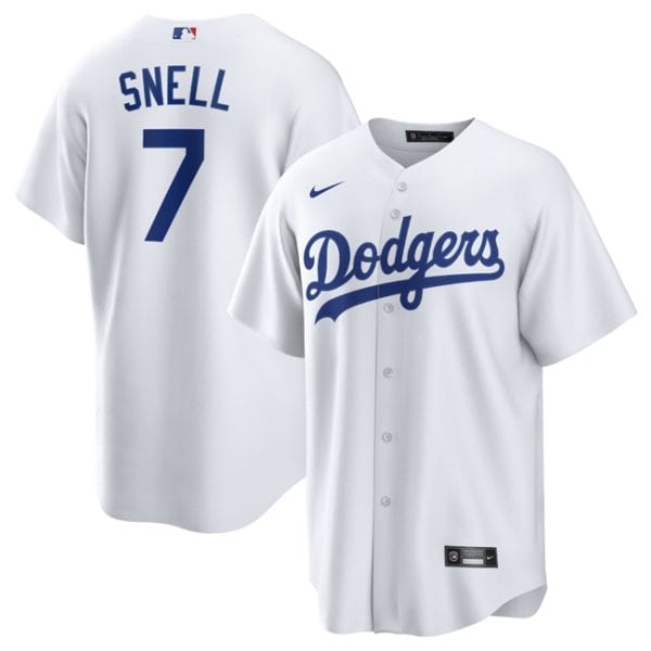 Los Angeles Dodgers #7 Blake Snell White 2024 Cool Base Stitched Jersey