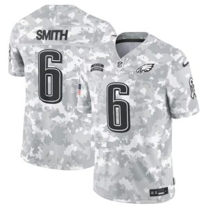 Philadelphia Eagles #6 DeVonta Smith Arctic Camo 2024 F.U.S.E. Salute To Service Limited Stitched Jersey