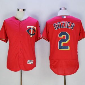 Twins #2 Brian Dozier Red Flexbase Authentic Collection Stitched Jersey