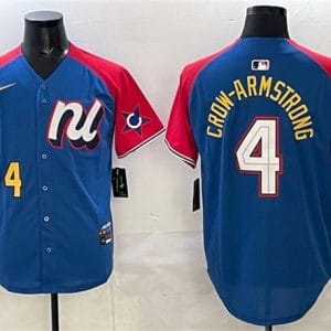 National League #4 Pete Crow-Armstrong Blue Red Alternate 2025 All-Star Edition Limited Stitched Jersey