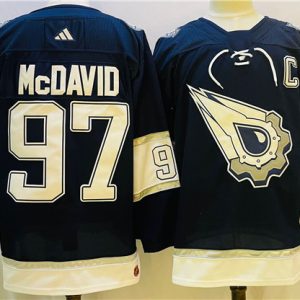 Edmonton Oilers #97 Connor McDavid Navy White Stitched Jersey