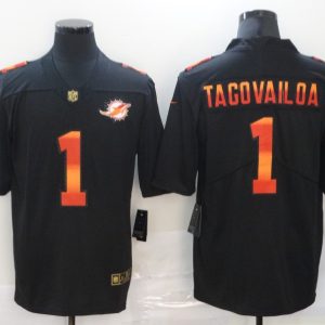 Miami Dolphins #1 Tua Tagovailoa Black Fashion Limited Stitched Jersey