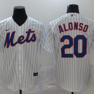 New York Mets #20 Pete Alonso White Cool Base Stitched Jersey