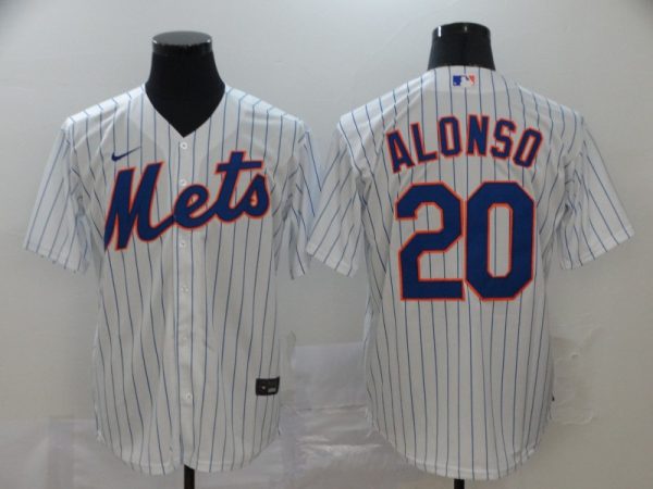 New York Mets #20 Pete Alonso White Cool Base Stitched Jersey