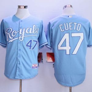 Royals #47 Johnny Cueto Light Blue Alternate 1 Cool Base Stitched Jersey
