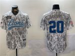 Detroit Lions #20 Barry Sanders 2024 Arctic Camo Salute To Service Stitched Jersey