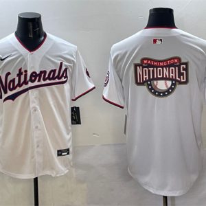 Washington Nationals Team Big Logo White Limited Stitched Jersey
