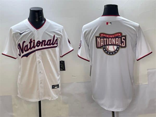 Washington Nationals Team Big Logo White Limited Stitched Jersey