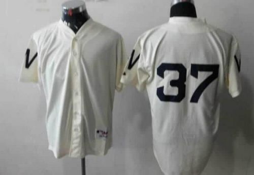 Nationals #37 Stephen Strasburg Cream 1924 Turn Back The Clock Stitched Jersey