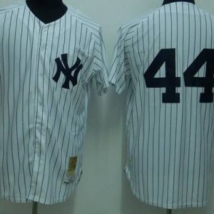 Mitchelland Ness Yankees #44 Reggie Jackson Stitched White Throwback Jersey