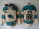 Sharks #88 Brent Burns Cream Sawyer Hooded Sweatshirt Stitched Jersey