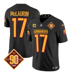 Washington Commanders #17 Terry McLaurin Black 2023 F.U.S.E. 90th Anniversary Vapor Limited Stitched Jersey