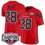 Houston Texans #1 Stefon Diggs Red F.U.S.E. 2024 AFC South Division Champions Vapor Limited Stitched Jersey