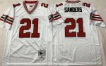 Atlanta Falcons #21 Deion Sanders White Throwback Stitched Football Jersey