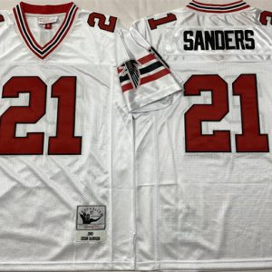 Atlanta Falcons #21 Deion Sanders White Throwback Stitched Football Jersey
