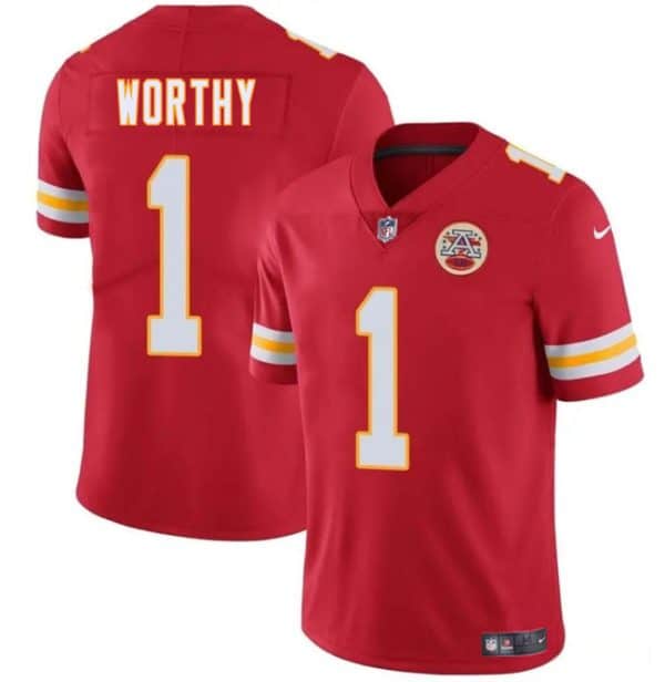 Kansas City Chiefs #1 Xavier Worthy Red 2024 Draft Vapor Untouchable Limited Stitched Jersey