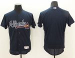 Braves Blank Navy Blue Flexbase Authentic Collection Stitched Jersey