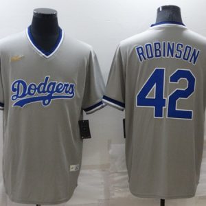 Los Angeles Dodgers #42 Jackie Robinson Gray Stitched Baseball Jersey