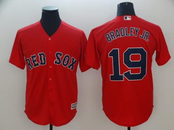 Boston Red Sox #19 Jackie Bradley Jr. Majestic Scarlet Cool Base Player Stitched Jersey