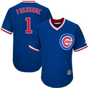 Cubs #1 Kosuke Fukudome Blue Flexbase Authentic Collection Cooperstown Stitched Jersey