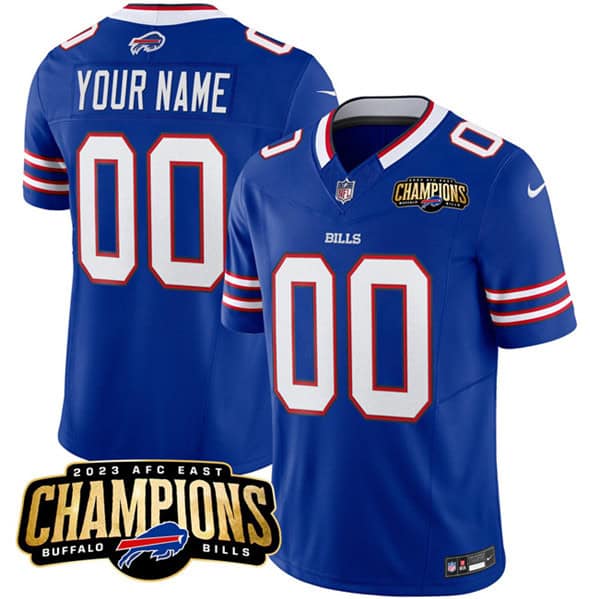 Buffalo Bills Custom Blue 2023 F.U.S.E. AFC East Champions Ptach Stitched Jersey