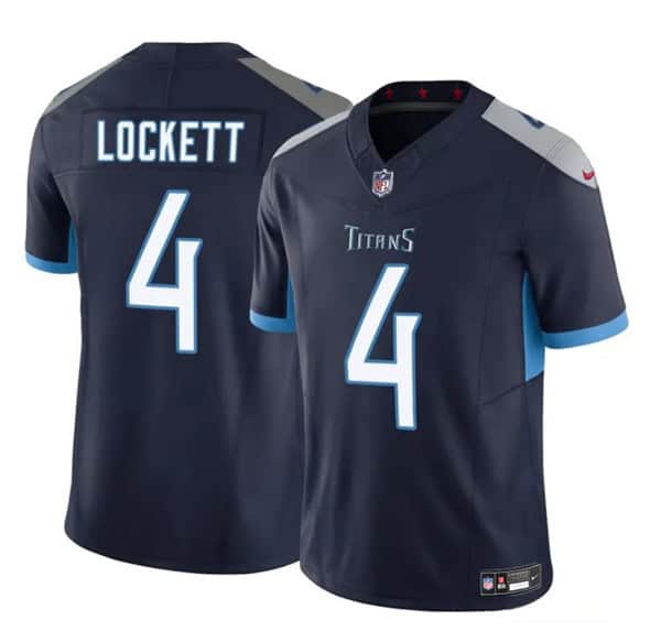 Tennessee Titans #4 Tyler Lockett Navy 2025 F.U.S.E. Vapor Limited Football Stitched Jersey