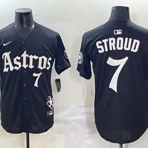 Houston Astros #7 C.J. Stroud Black Gothic 'Houston Born Barrio Raised' Limited Stitched Jersey