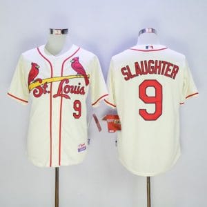Cardinals #9 Enos Slaughter Cream Cool Base Stitched Jersey