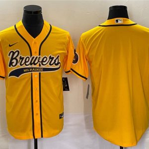 Milwaukee Brewers Blank Yellow Cool Base Stitched Jersey