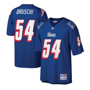 New England Patriots #54 Tedy Bruschi Royal Mitchell Nes Stitched Jersey
