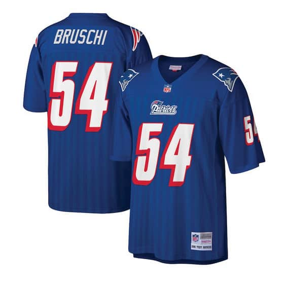 New England Patriots #54 Tedy Bruschi Royal Mitchell Nes Stitched Jersey