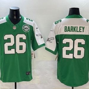 Philadelphia Eagles #26 Saquon Barkley Green White 2024 F.U.S.E. With Patch Vapor Untouchable Limited Stitched Jersey