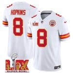 Kansas City Chiefs #8 DeAndre Hopkins White 2025 F.U.S.E. Super Bowl LIX Patch Vapor Untouchable Limited Stitched Jersey
